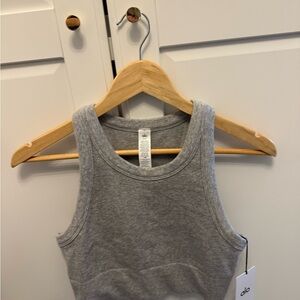 ALO Yoga Heather Gray High Neck Bra